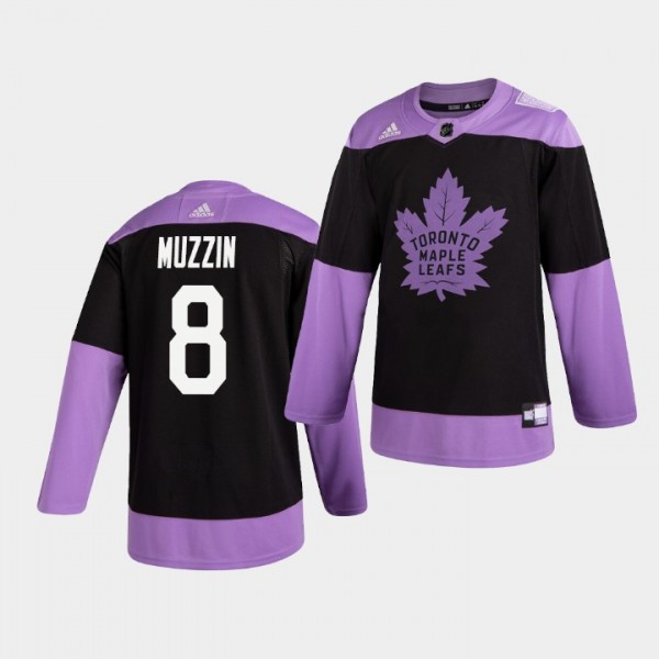 Jake Muzzin Maple Leafs #8 Practice Hockey Fights Cancer Jersey