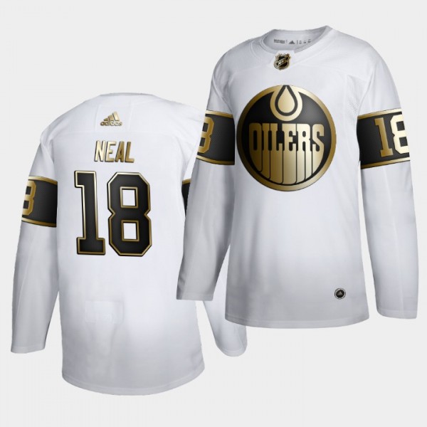James Neal #18 NHL Oilers Golden Edition White Lim...