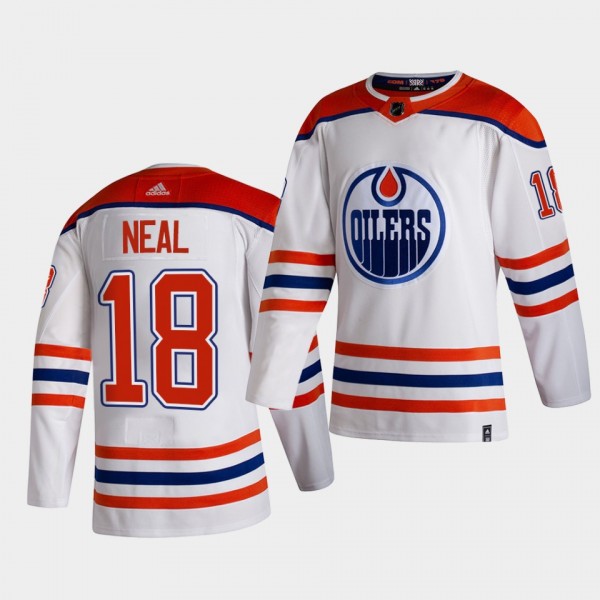 Edmonton Oilers 2021 Reverse Retro James Neal Whit...