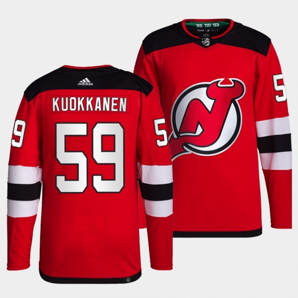 Janne Kuokkanen #59 Devils Home Red Jersey 2021-22...