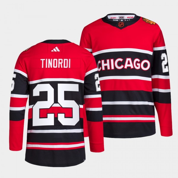 Reverse Retro 2.0 Chicago Blackhawks Jarred Tinordi #25 Red Authentic Primegreen Jersey 2022