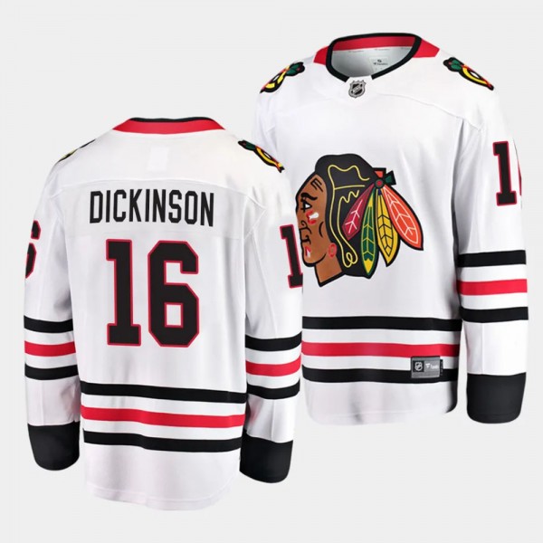 Jason Dickinson Chicago Blackhawks Away White #16 ...