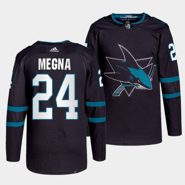 Jaycob Megna #24 Sharks Alternate Black Jersey 202...