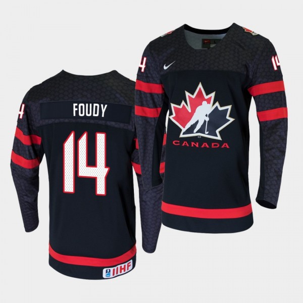Jean-Luc Foudy 2019 Hlinka Gretzky Cup Black Jerse...