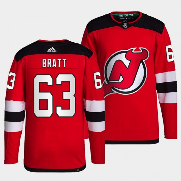 Jesper Bratt #63 Devils Home Red Jersey 2021-22 Pr...