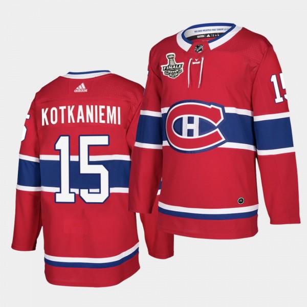 Jesperi Kotkaniemi #15 Canadiens 2021 de la Coupe Stanley Finale Red French-Language Patch Jersey