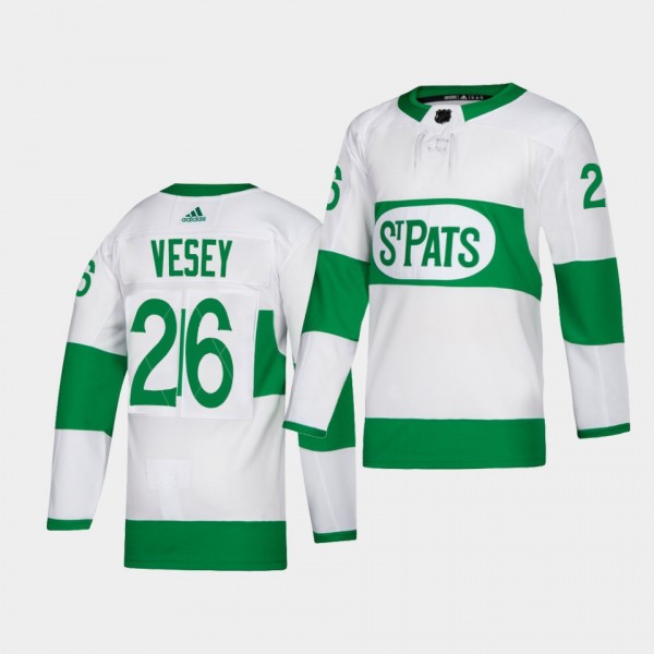 Jimmy Vesey #26 Maple Leafs 2021 St. Pats Throwbac...