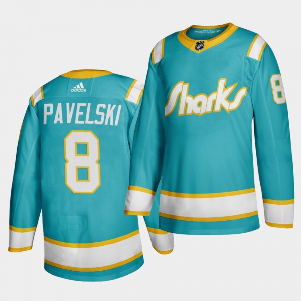 Joe Pavelski #8 San Jose Sharks 2020 Throwback Tea...
