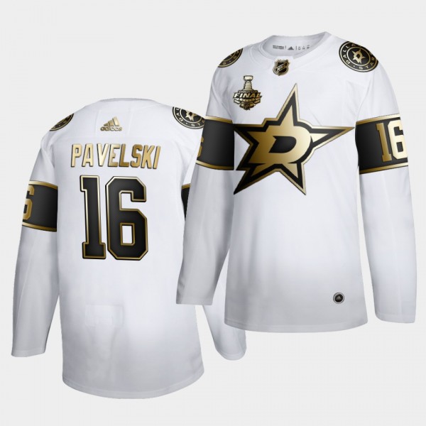 Dallas Stars Joe Pavelski 2020 Stanley Cup Final Bound Golden Limited Edition White Jersey