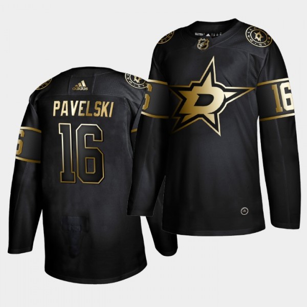 Joe Pavelski #16 Stars Golden Edition Black Authentic Jersey