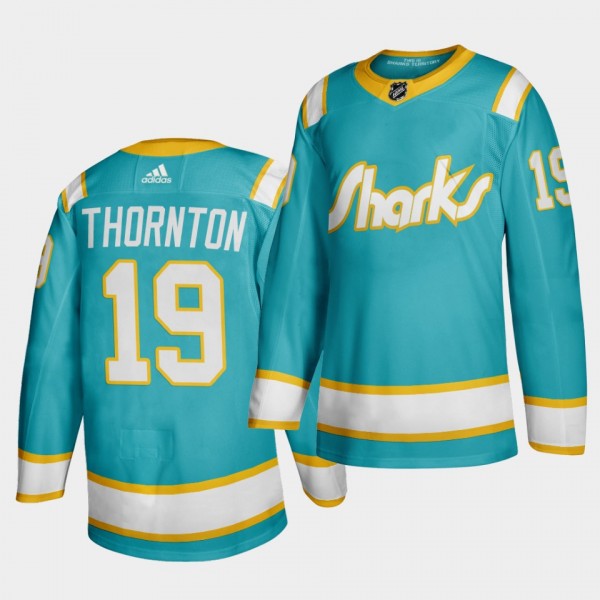 Joe Thornton #19 San Jose Sharks 2020 Throwback Te...