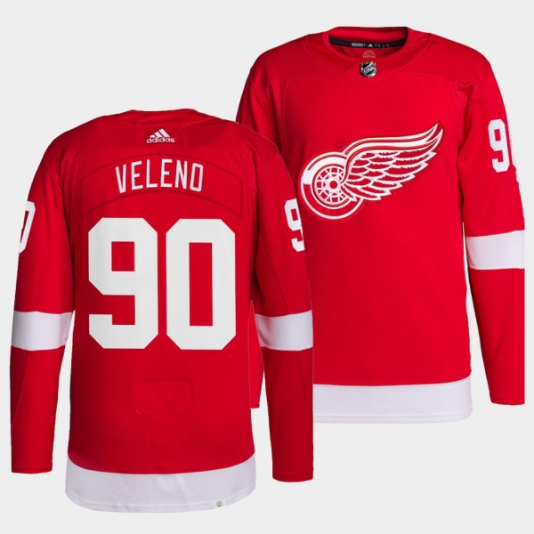 Joe Veleno #90 Red Wings Home Red Jersey 2021-22 P...