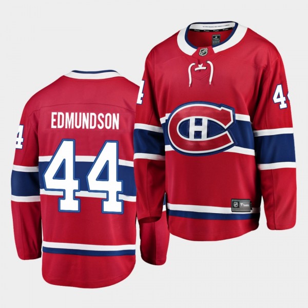 Joel Edmundson #44 Canadiens 2020-21 Home Red Brea...