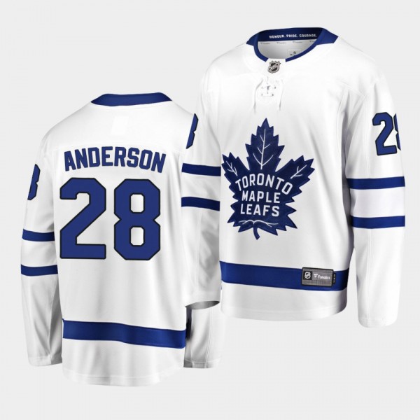 joey anderson Toronto Maple Leafs 2020-21 Away Men anderson Breakaway Player Jersey