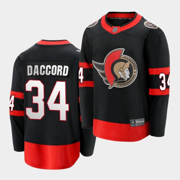 Joey Daccord Ottawa Senators 2020-21 Home Men Blac...