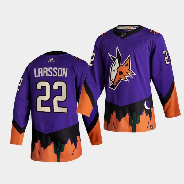 Arizona Coyotes 2021 Reverse Retro Johan Larsson Purple Authentic Jersey