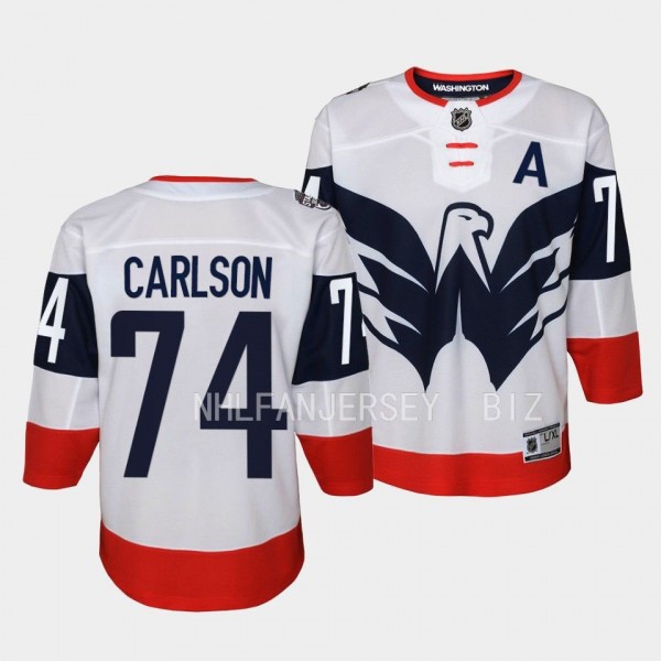 Washington Capitals #74 John Carlson 2023 NHL Stadium Series Player White Youth Jersey