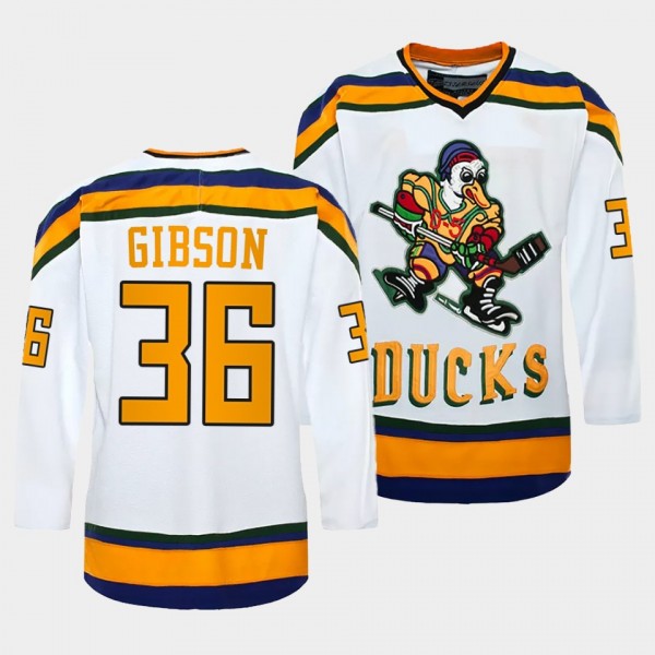 John Gibson Anaheim Ducks The Mighty Ducks White Jersey #36 ice Hockey