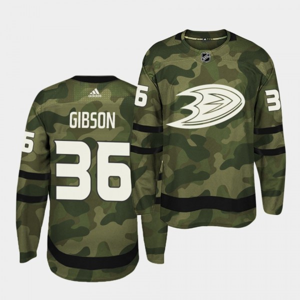 John Gibson Ducks #36 Authentic Armed Special Forc...