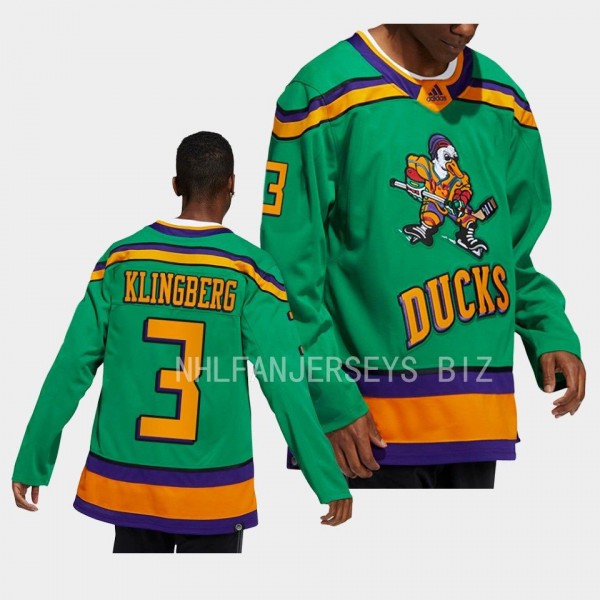Mighty Ducks John Klingberg Anaheim Ducks Green #3 Authentic Jersey
