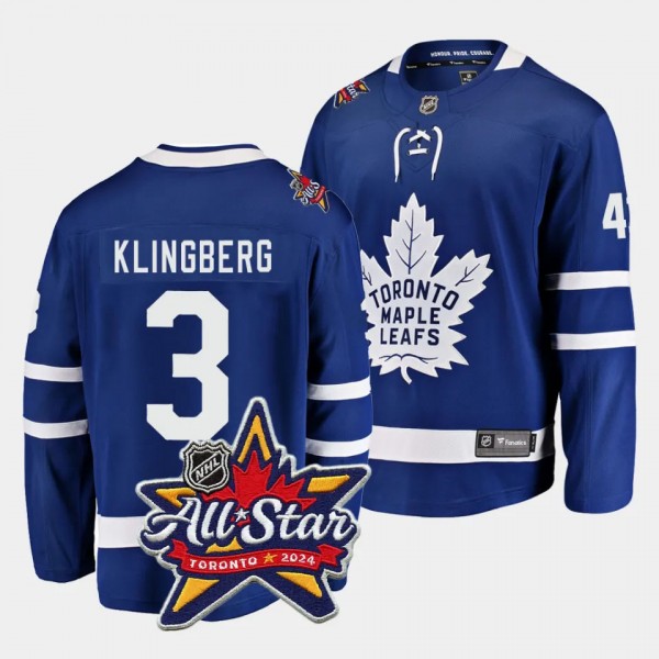 2024 NHL All-Star Patch John Klingberg Jersey Toro...