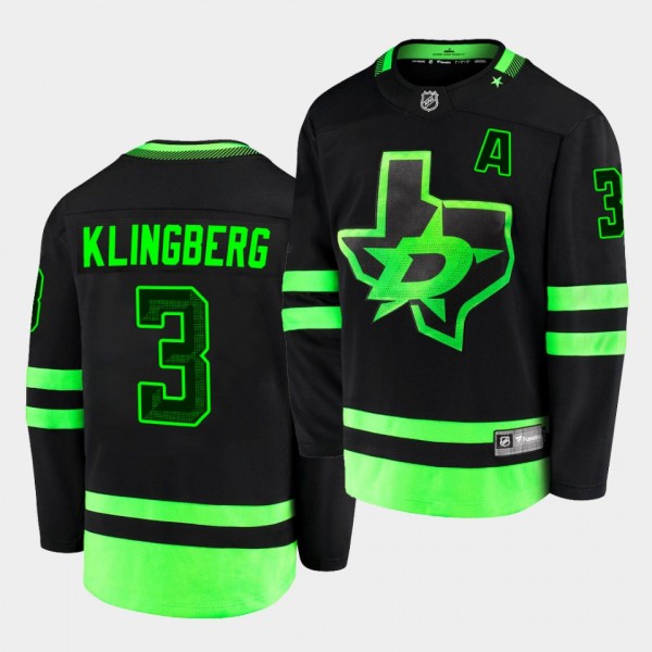 John Klingberg Dallas Stars 2020-21 Third Black Bl...