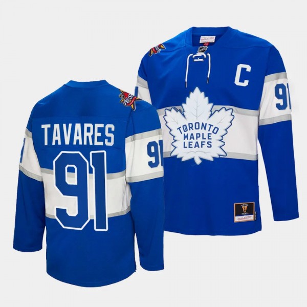 Toronto Maple Leafs #91 John Tavares 2024 NHL All-Star Patch Royal Authentic Throwback Jersey