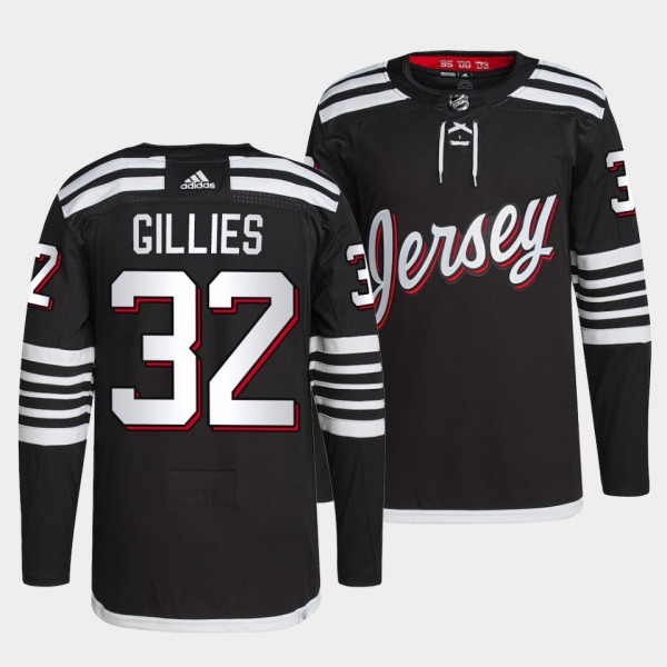 Jon Gillies Devils Alternate Black Jersey #32 Auth...