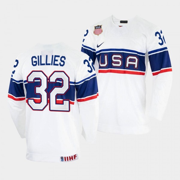 USA 2022 IIHF World Championship Jon Gillies #32 W...