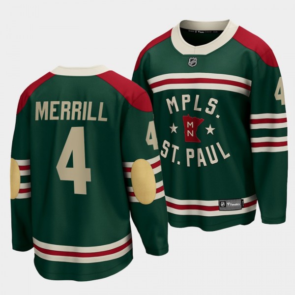 Jon Merrill Minnesota Wild 2022 Winter Classic Green State of Hockey Men Jersey