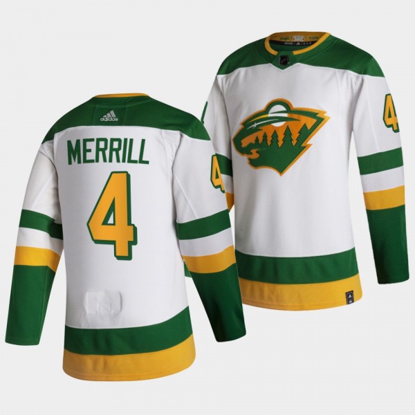 Minnesota Wild 2021 Reverse Retro Jon Merrill White Special Edition Jersey