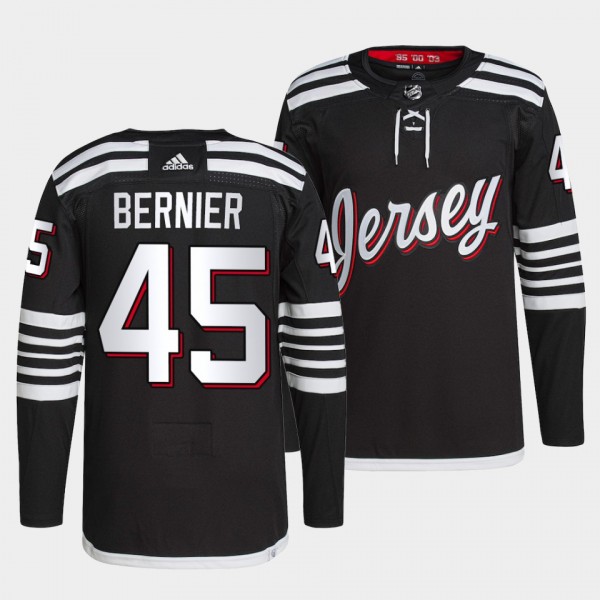Jonathan Bernier #45 Devils Primegreen Authentic Pro Black Jersey 2021-22 Alternate