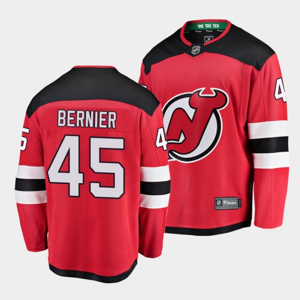 Jonathan Bernier New Jersey Devils 2021 Home Red P...