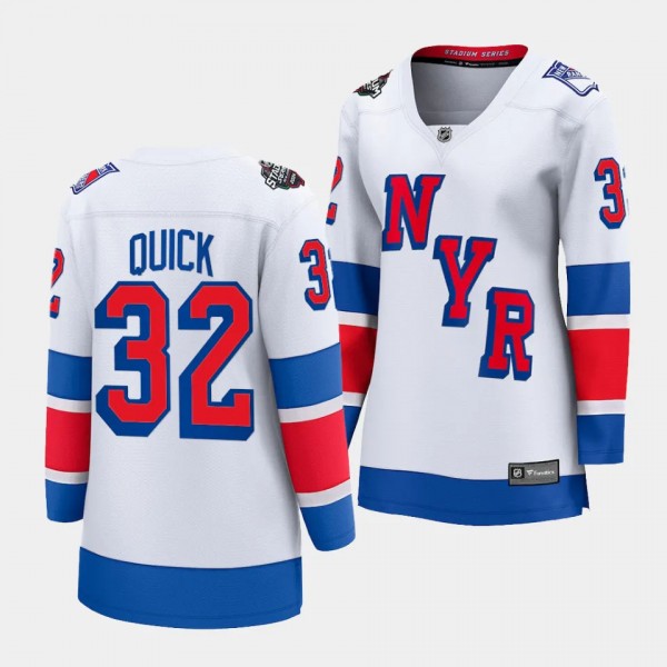 New York Rangers Jonathan Quick 2024 NHL Stadium Series Breakaway Player Women White Jersey
