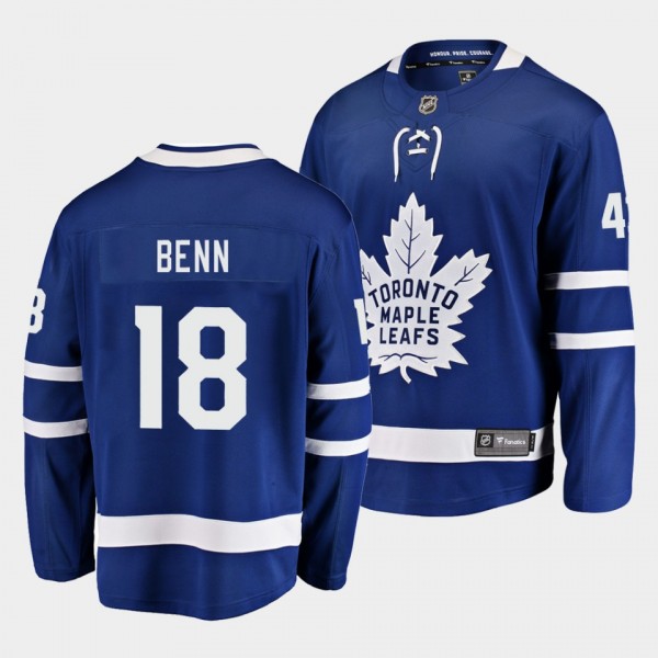 Jordie Benn Toronto Maple Leafs 18 Home Blue Break...