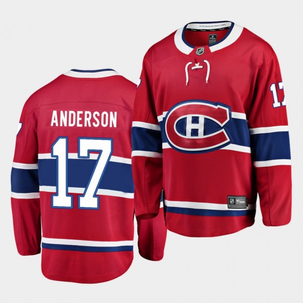 Josh Anderson Montreal Canadiens 2020-21 Home Men Red Breakaway Player Jersey