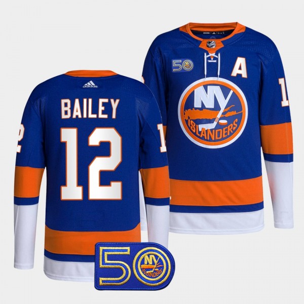 New York Islanders 50th Anniversary Josh Bailey #12 Royal Jersey Primegreen Home