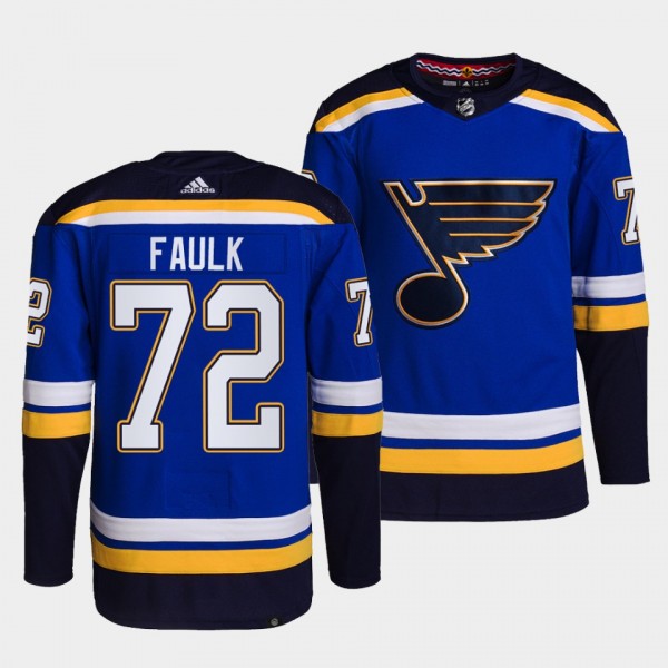 Blues Home Justin Faulk #72 Blue Jersey Primegreen Authentic Pro
