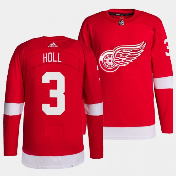 Justin Holl Detroit Red Wings Home Red #3 Authentic Pro Primegreen Jersey Men's