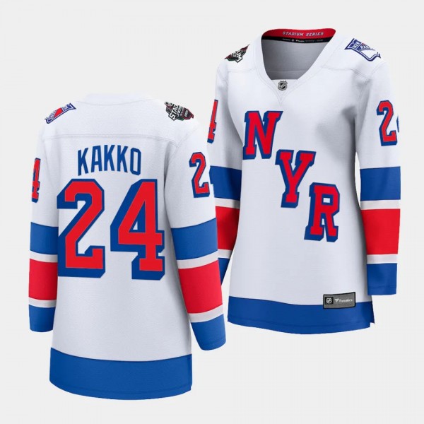 New York Rangers Kaapo Kakko 2024 NHL Stadium Series Breakaway Player Women White Jersey