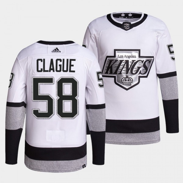 Kale Clague #58 Kings Alternate White Jersey 2021-22 Primegreen Authentic Pro