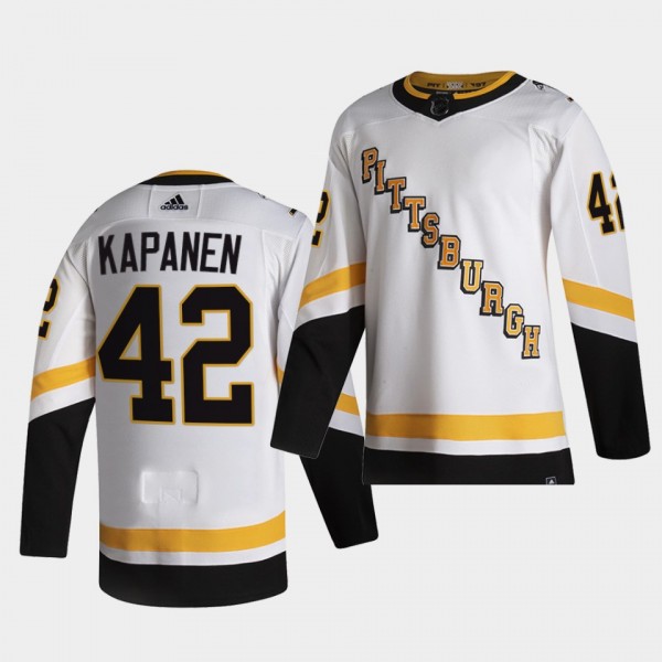 Kasperi Kapanen #42 Penguins 2020-21 Reverse Retro Fourth Authentic White Jersey