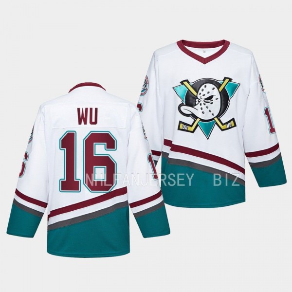 Ken Wu Anaheim Ducks #16 Mighty Ducks White Jersey...