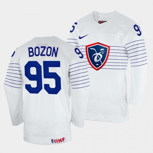 France 2022 IIHF World Championship Kevin Bozon #95 White Jersey Home