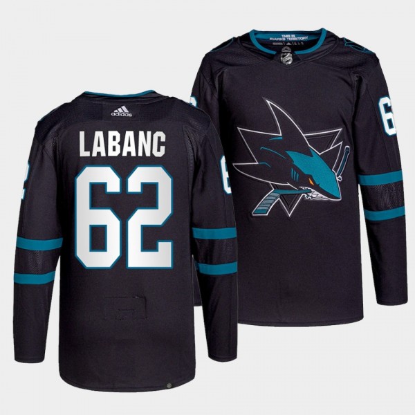 Kevin Labanc #62 Sharks Alternate Black Jersey 202...