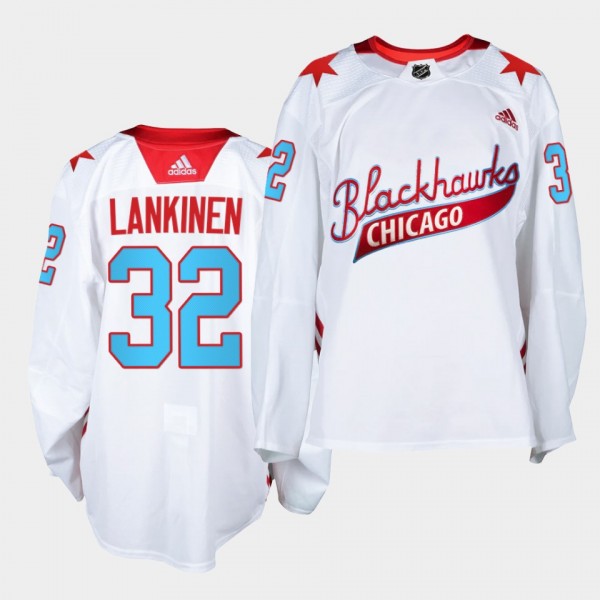 Kevin Lankinen #32 Blackhawks 2021 One Community N...