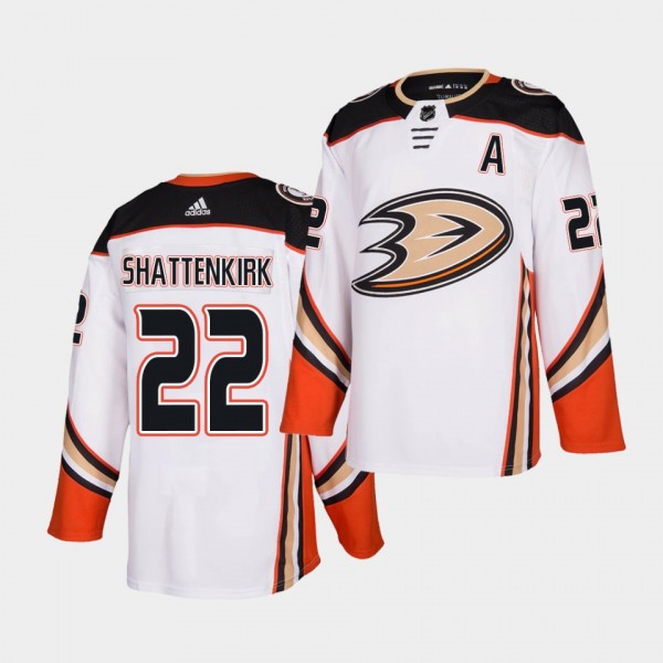 Kevin Shattenkirk #22 Ducks 2021 Authentic Away Wh...