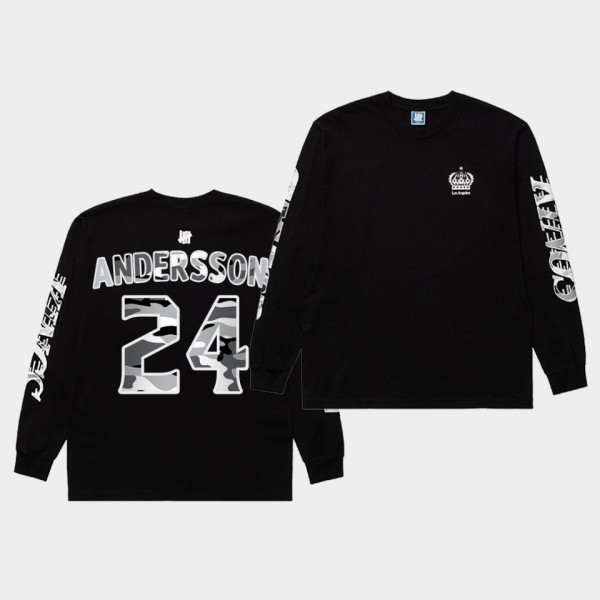 Lias Andersson #24 LA Kings X Undefeated Black T-Shirt Long Sleeve