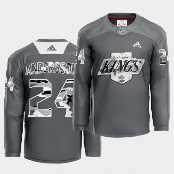 LA Kings X Undefeated Lias Andersson #24 Gray Jers...