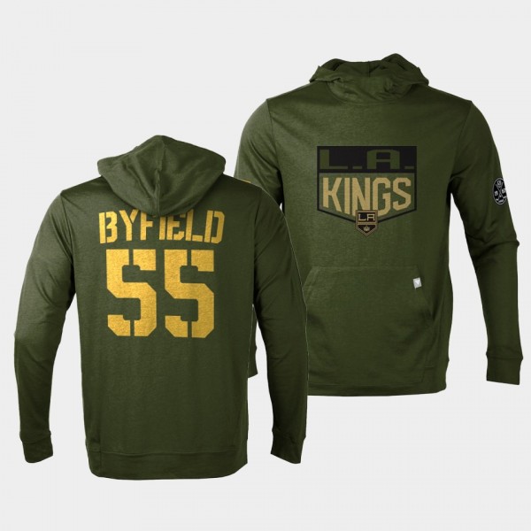 Los Angeles Kings Quinton Byfield 2022 Salute to Service Olive Levelwear Hoodie Pullover